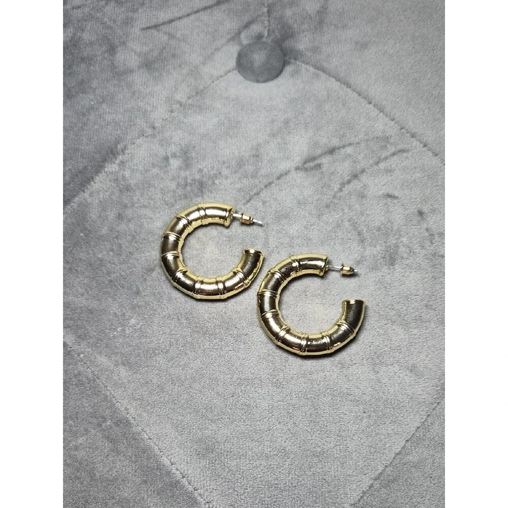 Gold Chunky Hoop Earrings Costume Lightweight- Women Jewelry